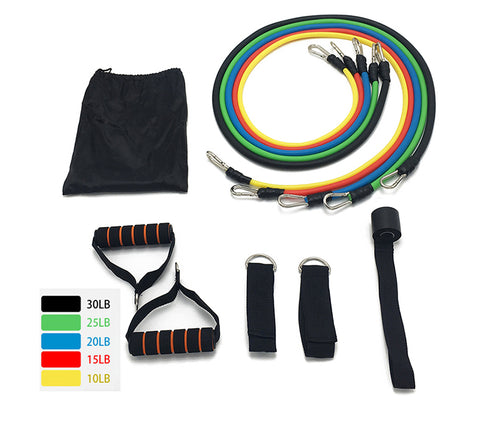 11-piece rubber latex tube pull rope elastic rope zinc hook elastic resistance bands