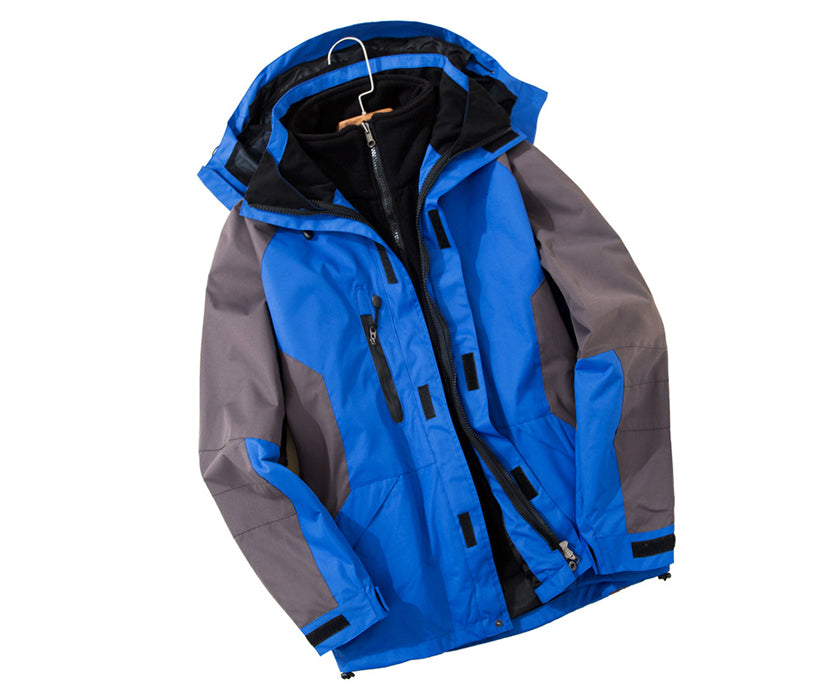 Two-piece Detachable Outdoor Jackets Mountain Fleece Warm Ski Jacket Softshell Waterproof Mens Jacket Coats for Winter