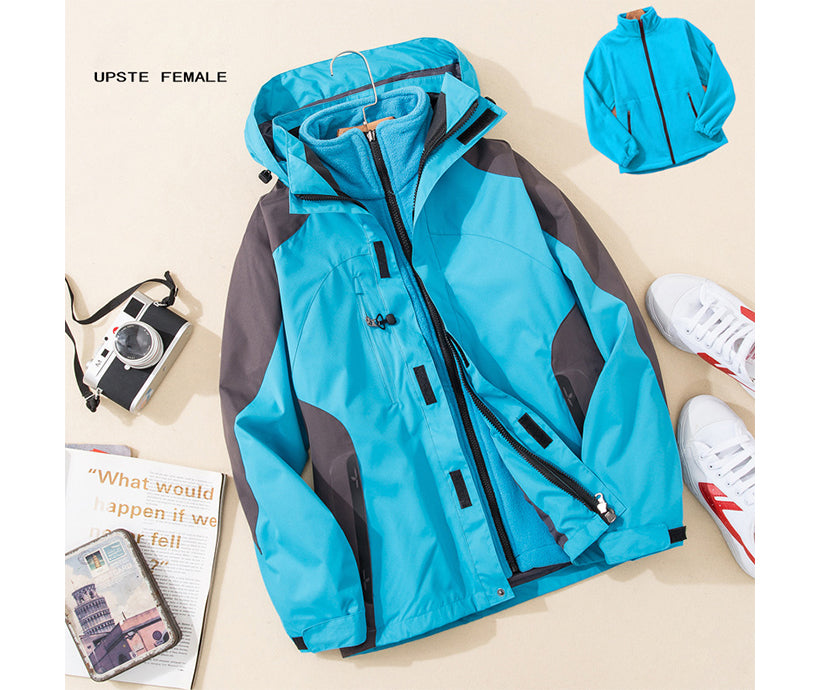 Detachable Liner Custom Logo Ski Jacket 3000mm Waterproof Winter Women Ski Jacket for Hiking Rain