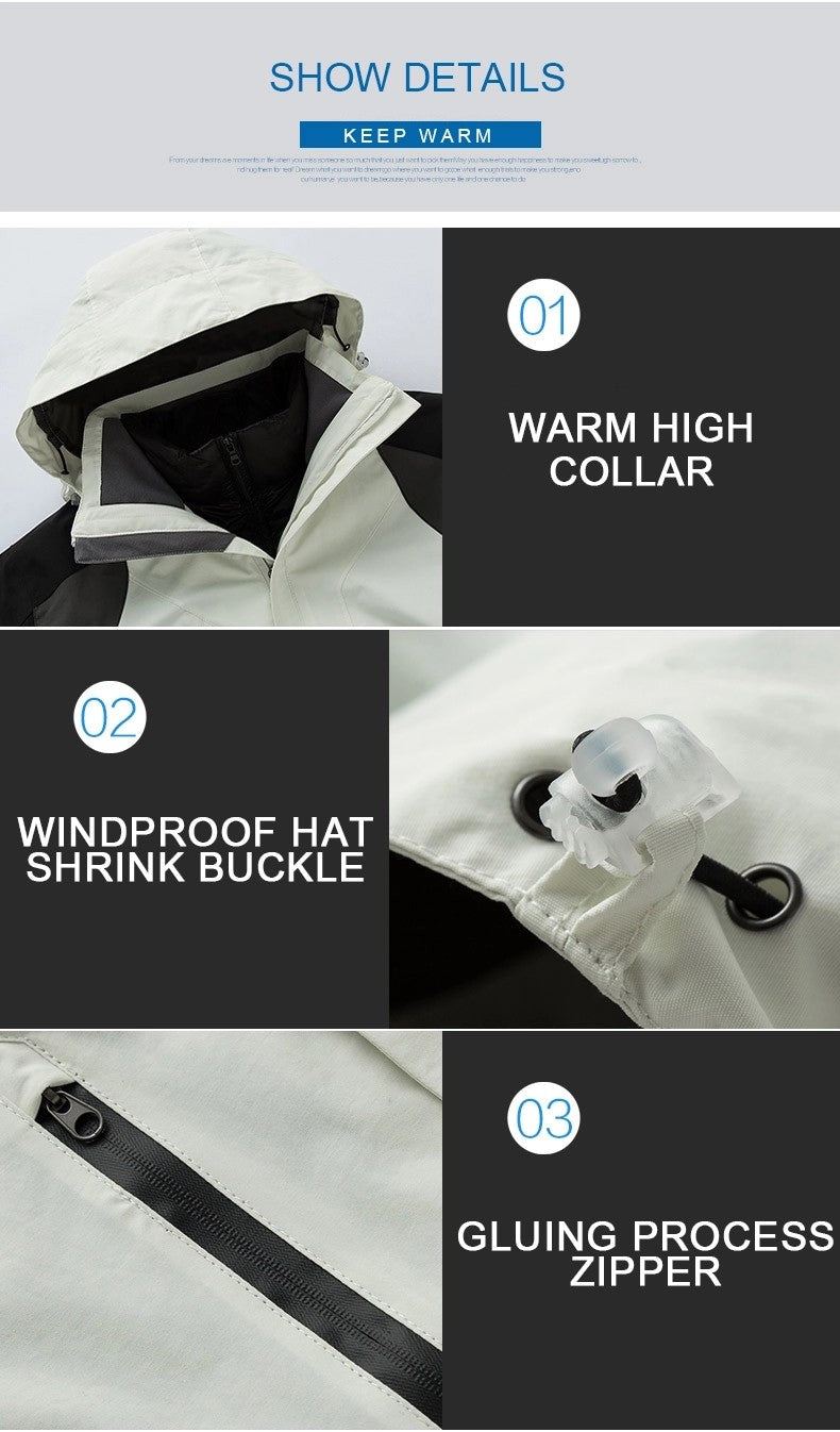 High-end Liner Detachable Hiking Coat Men And Women Down Ski Jacket Couples Winter Jacket