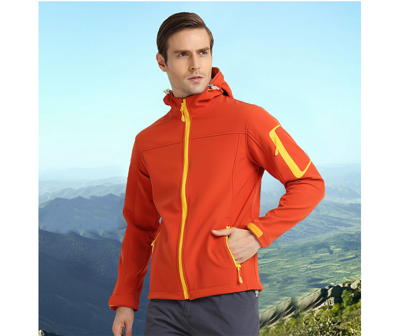 Outdoor Soft Shell Couple Jackets Waterproof Skiing Jacket for Camping Running