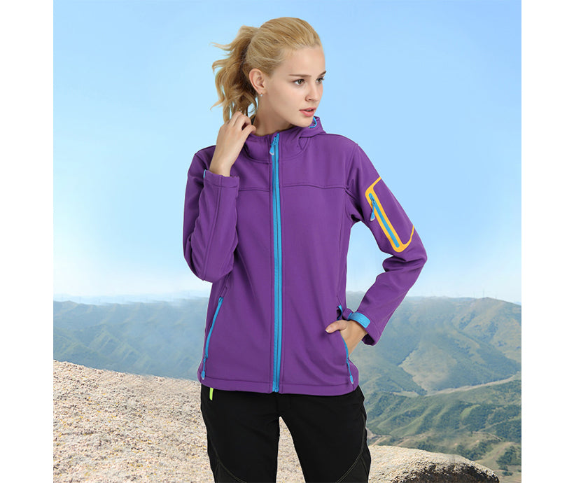 Outdoor Soft Shell Couple Jackets Waterproof Skiing Jacket for Camping Running