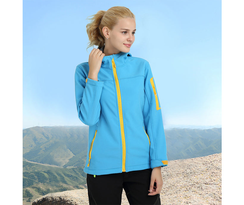 Outdoor Soft Shell Couple Jackets Waterproof Skiing Jacket for Camping Running