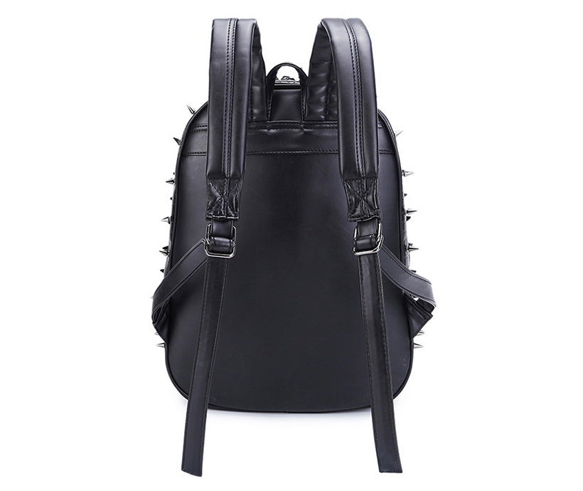 3D Hedgehog PU Leather Large Container Double-shoulder Rivet School Sports Notebook Bag Computer Backpack