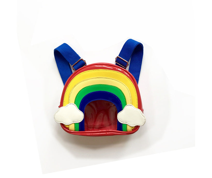 New Trendy Colorful Rainbow Lovely Jelly Kids Mini Backpack Bag