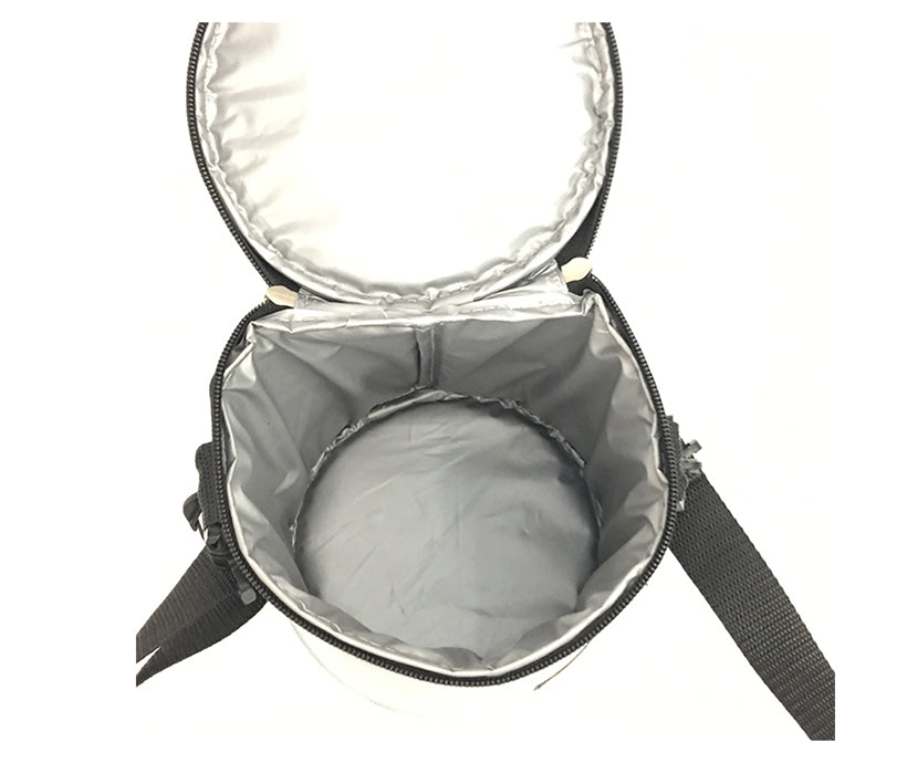 Gray Round Lunch Box Outdoor Theramal Cooler Bags