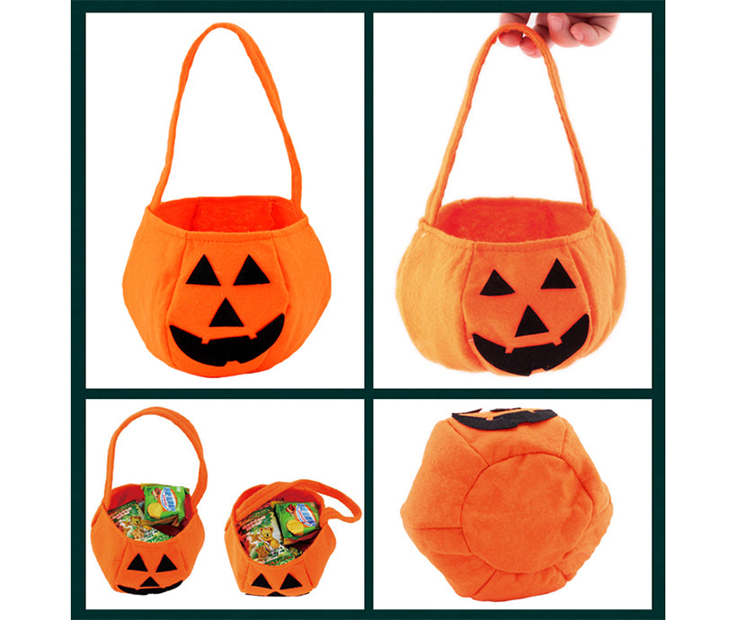 Custom Party Pumpkin Halloween Costumes Decoration Candy Bucket Bag for Kids