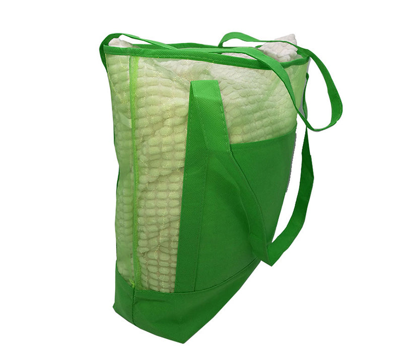 Non woven Beach Mesh Grocery Tote Bag with Pouch