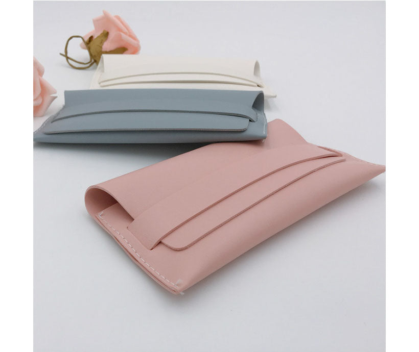 Eco friendly Custom LOGO Promotional Cool Breeze Solid Color Pink Soft Leather Sunglasses Pouch Case Bag