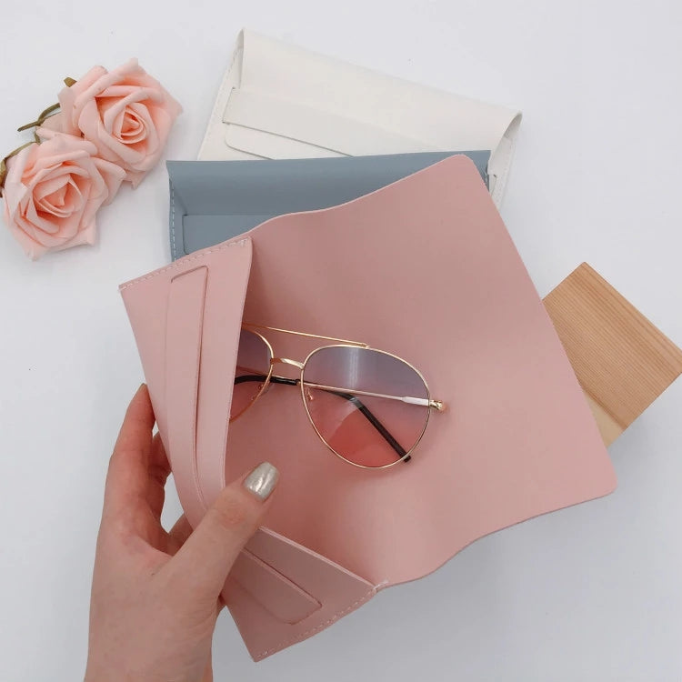 Eco friendly Custom LOGO Promotional Cool Breeze Solid Color Pink Soft Leather Sunglasses Pouch Case Bag