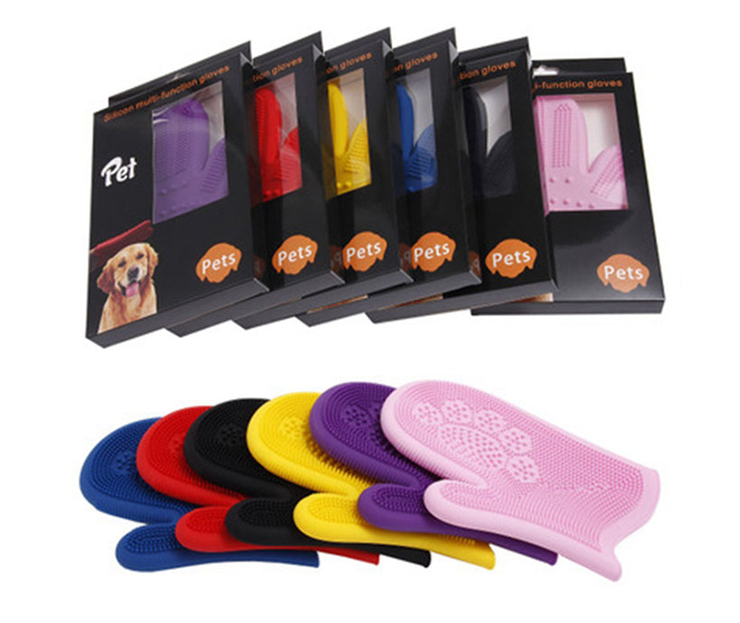 2019 New Design Silicone Pet Grooming Glove Custom Logo Accept