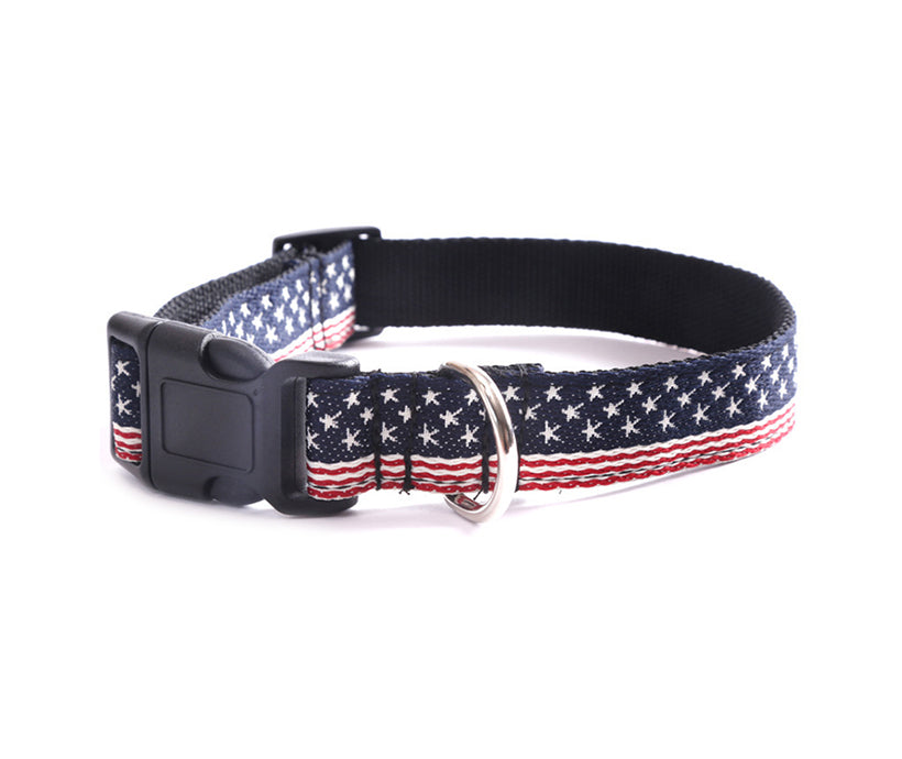 Soft Pet Necklace Nylon Strap Dog Collar With Adjustable Plastic Clip