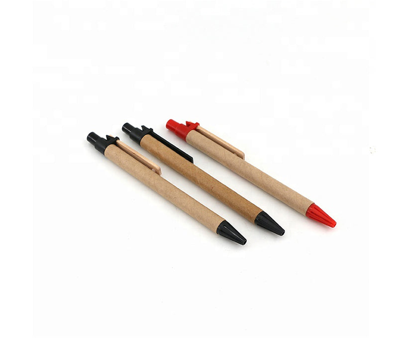 Wholesale Customized Logo Ballpoint Pen Eco-friendly Recycle Kraft Paper Pen