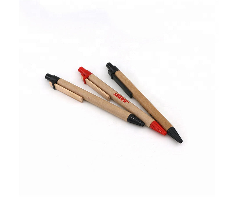 Wholesale Customized Logo Ballpoint Pen Eco-friendly Recycle Kraft Paper Pen