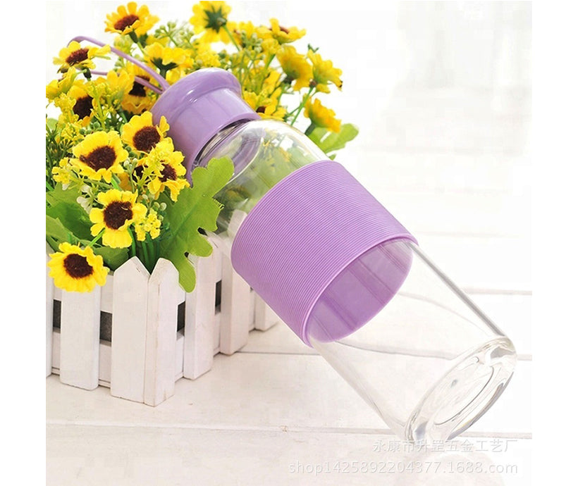 Wholesale 500ML Portable glass water bottle for travel