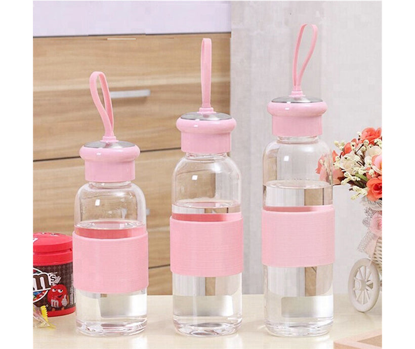 Wholesale 500ML Portable glass water bottle for travel