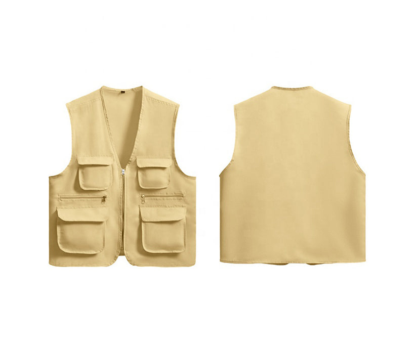 Men's Multi Pockets Outdoor Vest Waistcoat For Camping Photography Volunteer Promotional Advertising Vest Bib