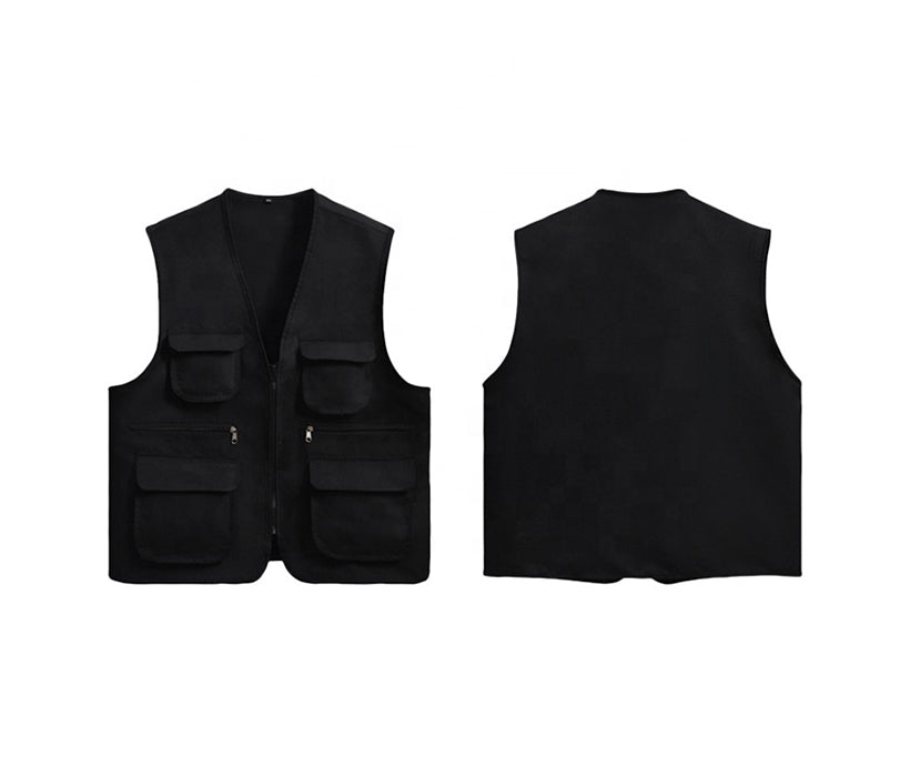 Men's Multi Pockets Outdoor Vest Waistcoat For Camping Photography Volunteer Promotional Advertising Vest Bib