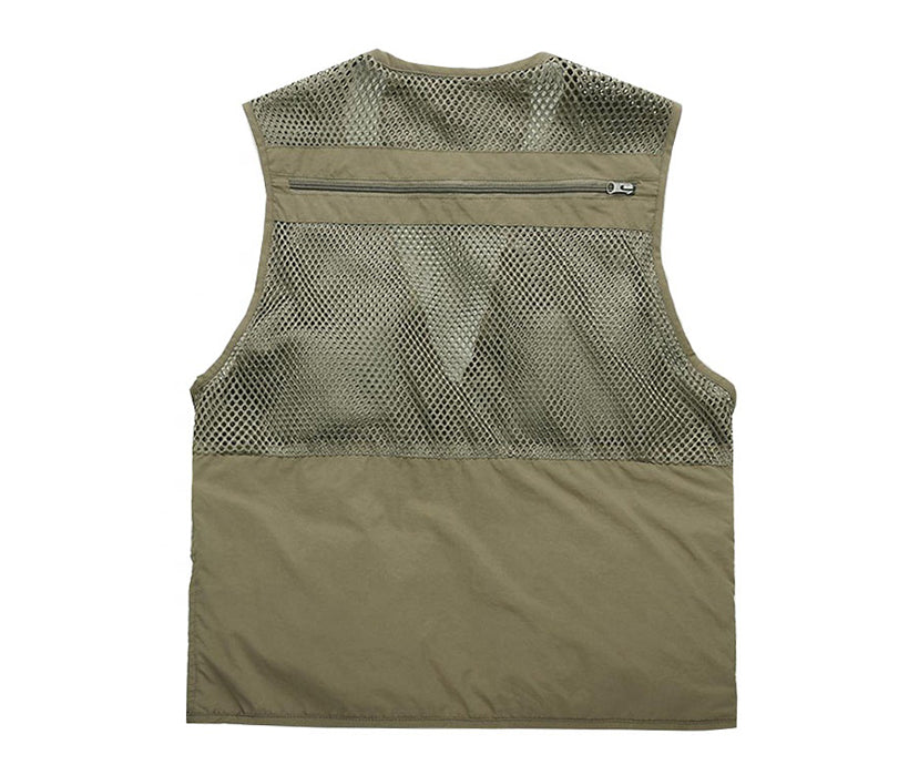 Mens Multi Pockets Cargoes Waistcoat Vest For Camping fishing Hiking Photography Advertising Promotion Volunteer Vest