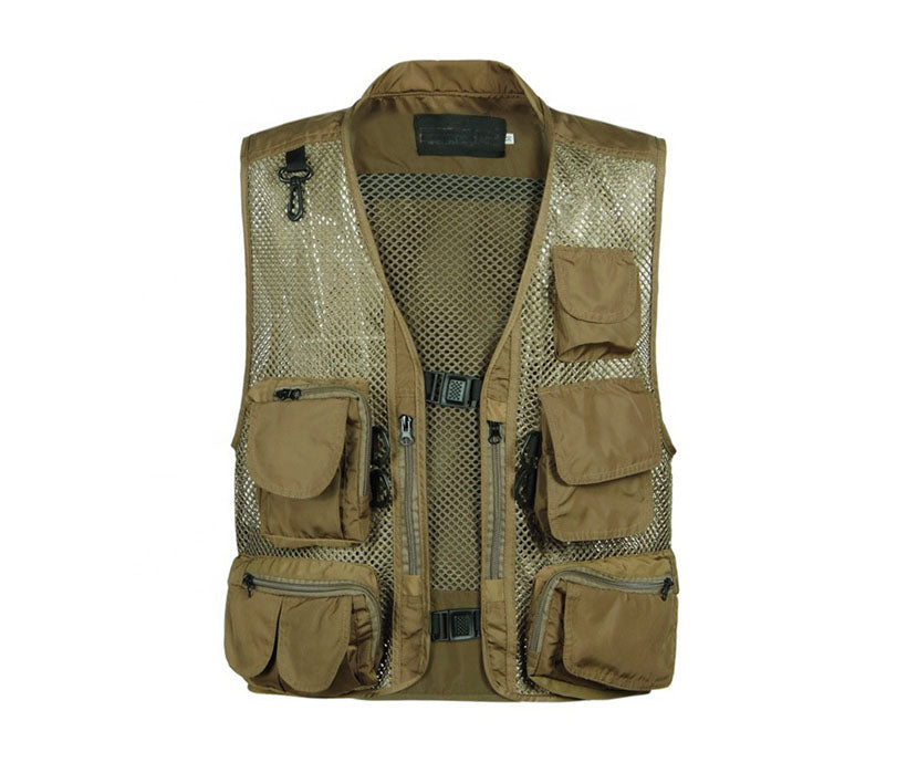 Men's outdoor travel design windproof camo military camouflage fly multi pocket fishing vest