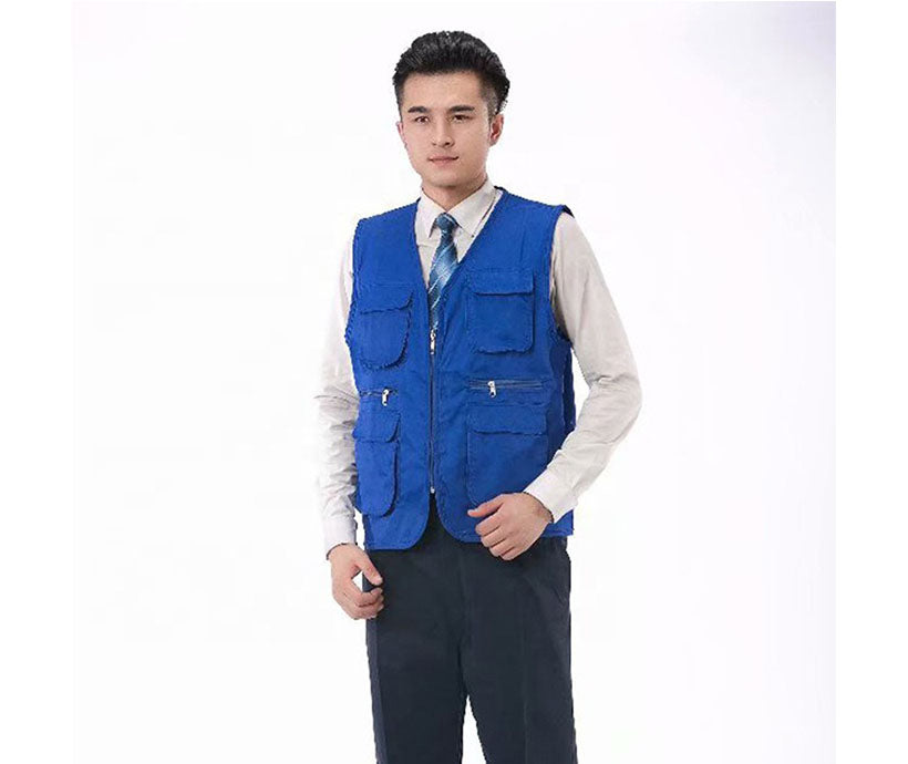 High quality multi pockets slim fit Volunteer men's sleeveless work vests