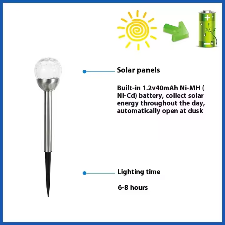 LED Outdoor Solar Light Stainless Steel Crack Lamp Waterproof Ground Stake Solar Light Garden Lawn Landscape Plug in Light