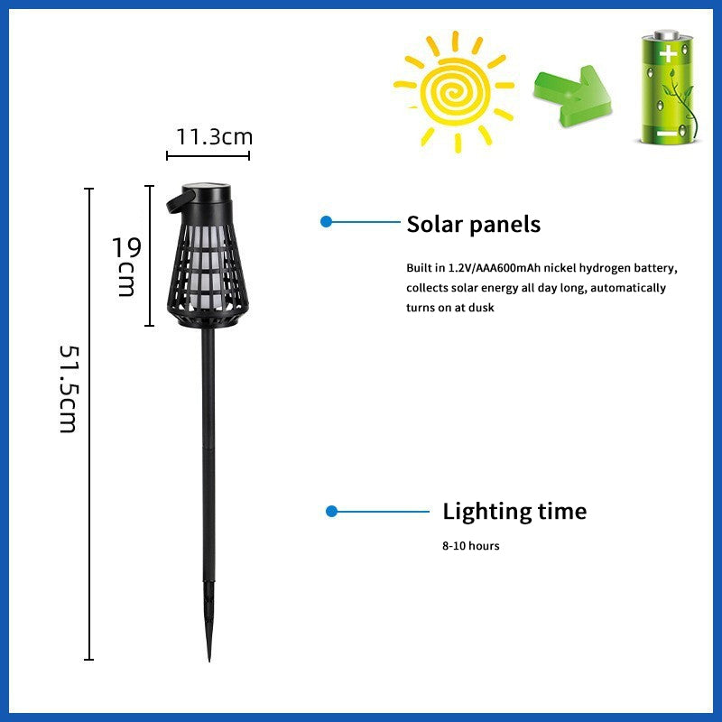 Waterproof Outdoor Landscape Plug in Light LED Flame Light Portable Solar Lawn Light for Courtyard