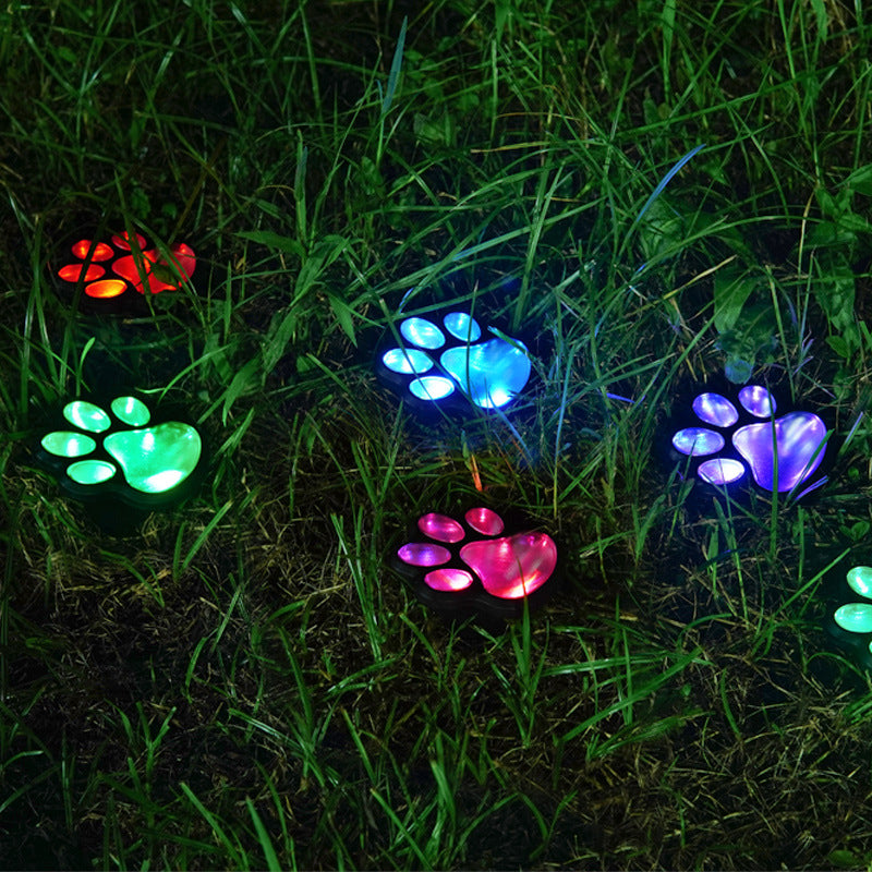 Wholesale Waterproof Underground Solar Light Outdoor Embedded Dogs Paw Plug-in Light Courtyard Lawn Light