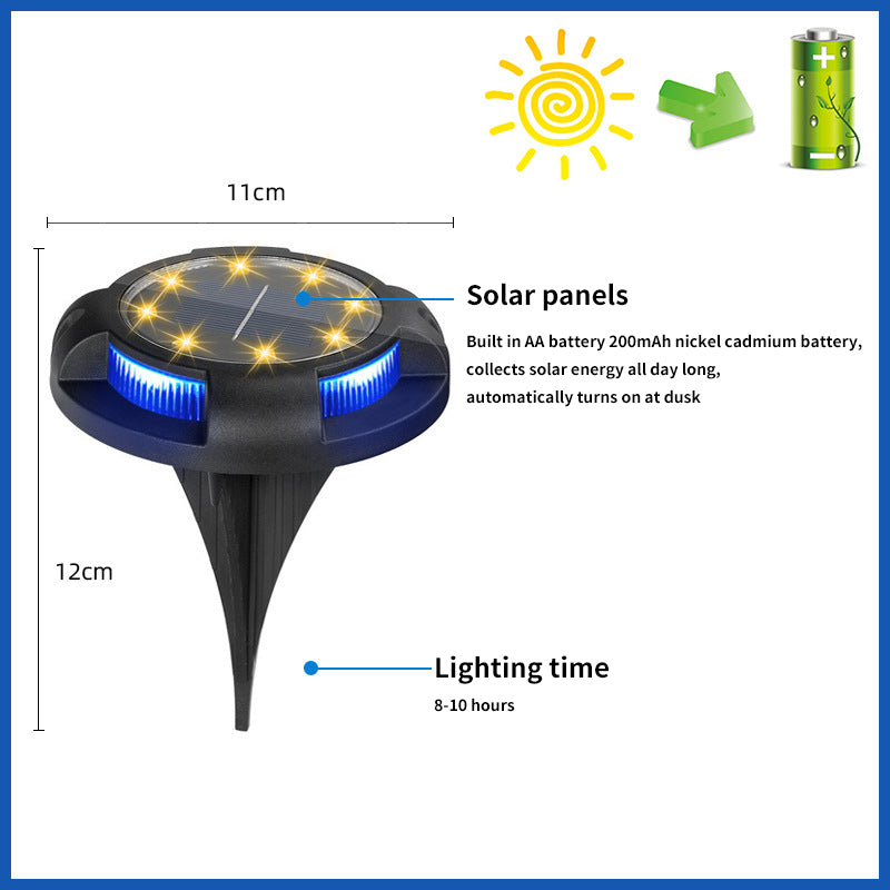 Outdoor Solar Underground Lamp Circular Light-sensitive Plug-in Light Waterproof Courtyard Circular Lawn Light