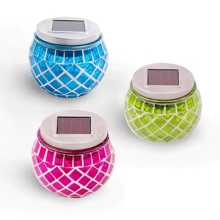 Outdoor Portable Colorful LED Solar Mosaic Innovative Solar Hanging Light for Landscape Decor