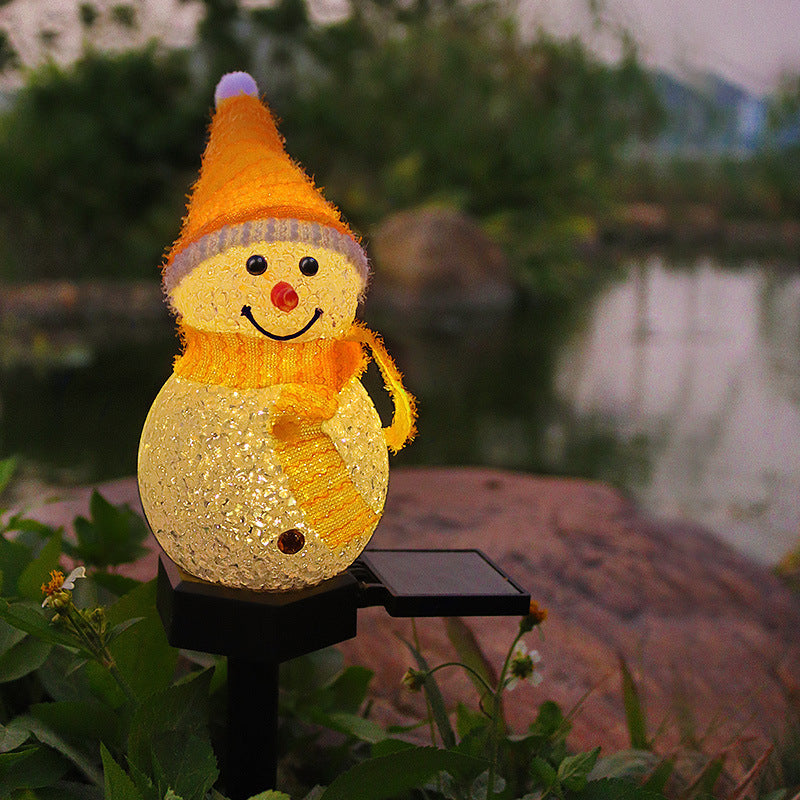 Outdoor LED Waterproof Solar Snowman Light Ground Plug Light Lawn Light for Christmas