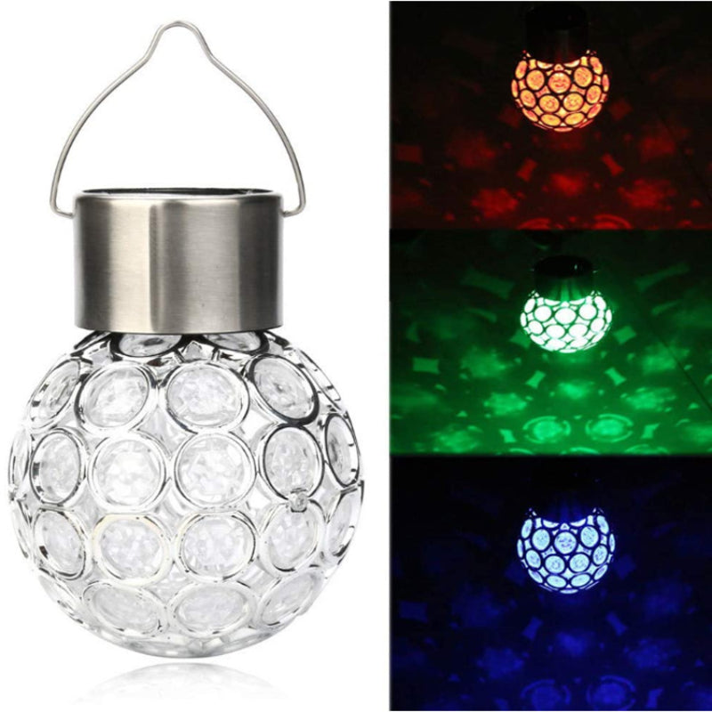 Outdoor Solar Hollow Ball Light Waterproof Coated Ball Hanging Light for Garden/Patio Decor