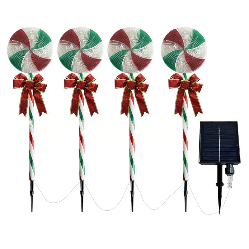 LED Outdoor Candy Shape Solar Light Plug in Light Waterproof Lawn Light for Christmas Festival Decoration