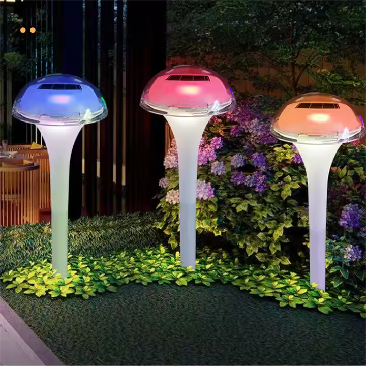 Outdoor Solar Light Waterproof Seven-color Light Control Plug in Lawn Light for Garden & Theme Park Decorative