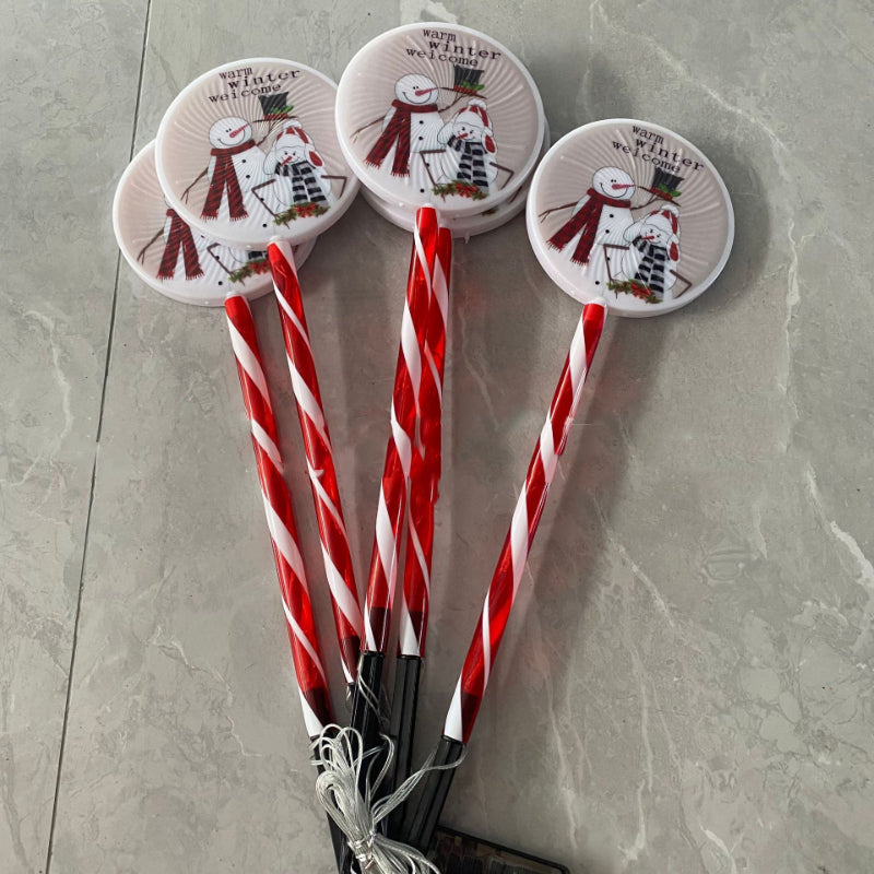 LED Outdoor Candy Shape Solar Light Plug in Light Waterproof Lawn Light for Christmas Festival Decoration