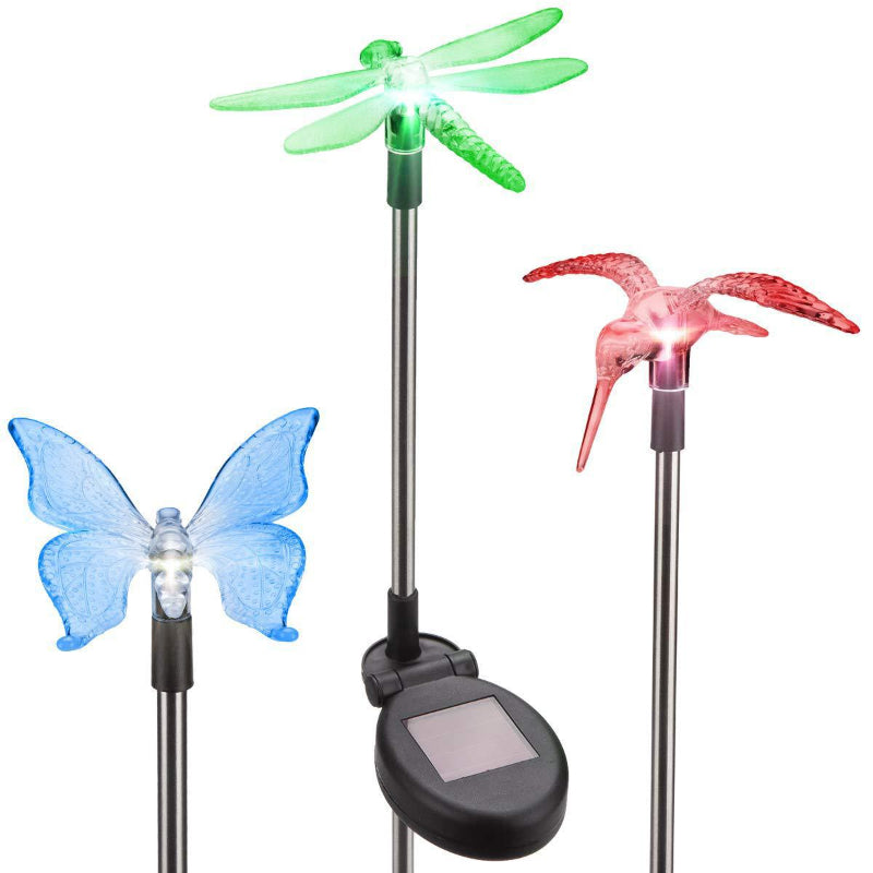 LED Solar Color-Changing Butterfly Dragonfly Light for Outdoor Patio Decorative Lawn Garden Landscape Theme Park Use
