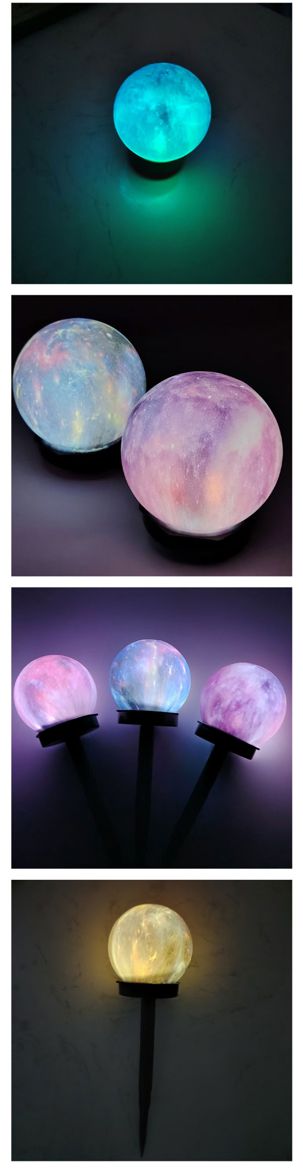 Solar Garden LED Lawn Light Colorful Spherical Creative Plug-in Light for Outdoor Garden Lighting