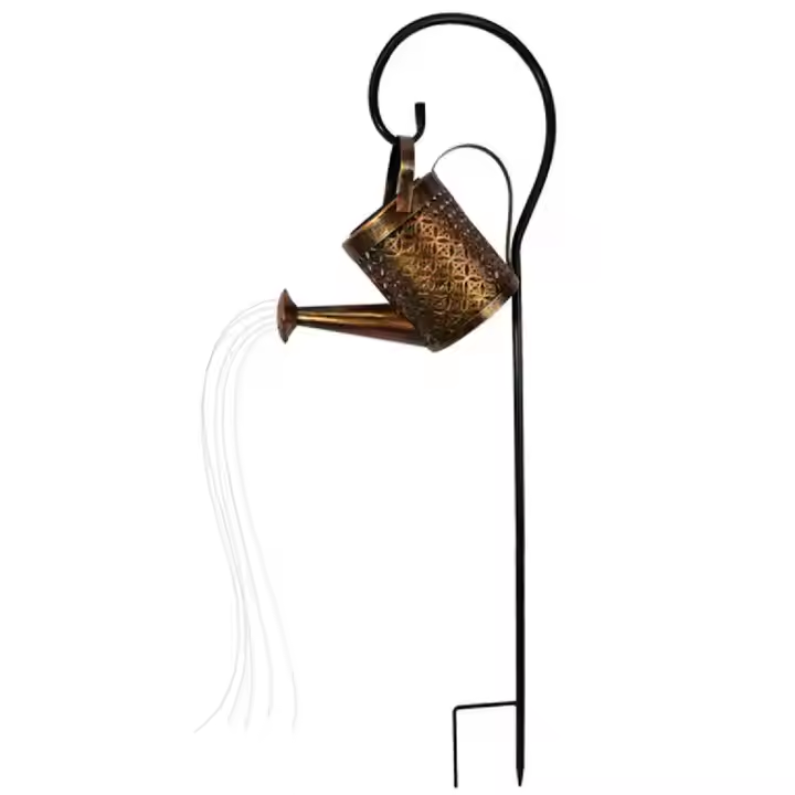 Outdoor Solar Light Creative Iron Watering Can String Lights Path Art Plug-in-Light for Garden Decorative
