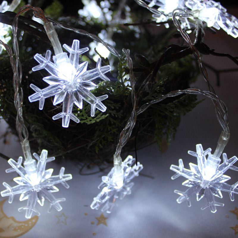 LED Solar String Light Outdoor Waterproof Snow Flower Plug-in-light String for Garden Ornament