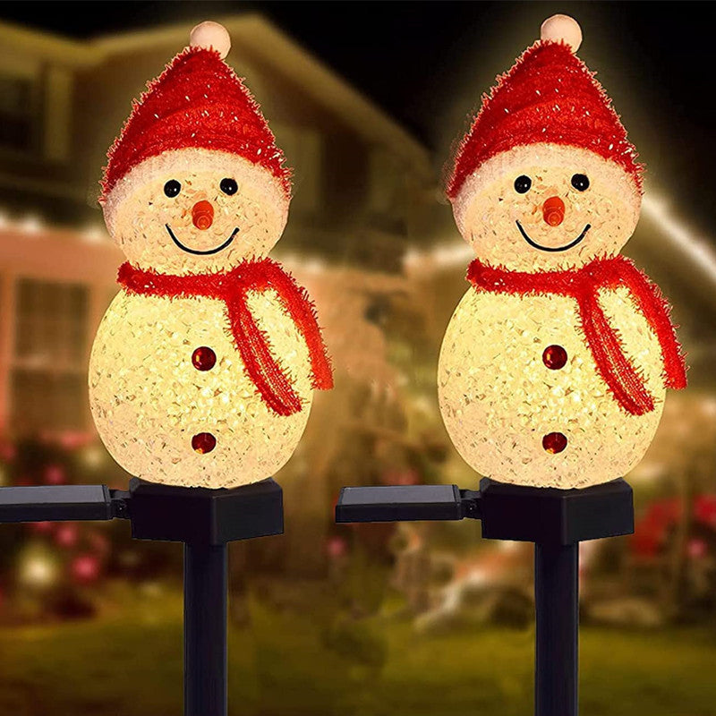 Outdoor LED Waterproof Solar Snowman Light Ground Plug Light Lawn Light for Christmas