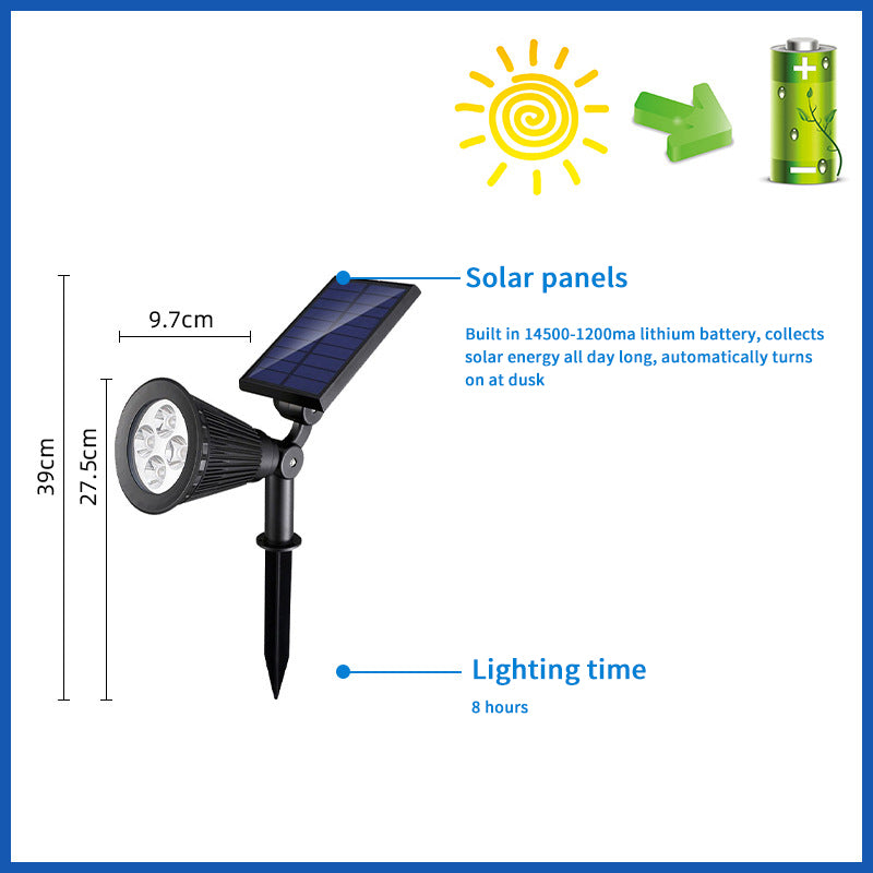 Hot-selling Solar Large-sized Spotlights Outdoor Ultra-bright Waterproof Plug in Light for Landscape