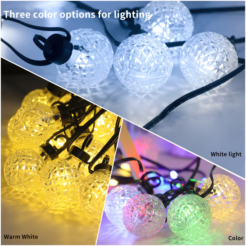 LED Pineapple Ball String of Bulbs Outdoor Waterproof Solar Light String Garden Decorative Light