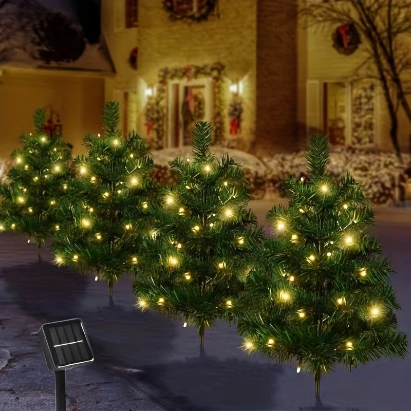 Outdoor Waterproof LED Solar Light Plug in Light Christmas Tree Shaped Landscape Lawn Lights for Festival Decoration