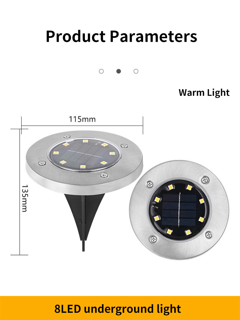 Outdoor Solar Underground Light Circular Plug-in Light Embedded Waterproof Colorful Courtyard Pathway Lawn Light
