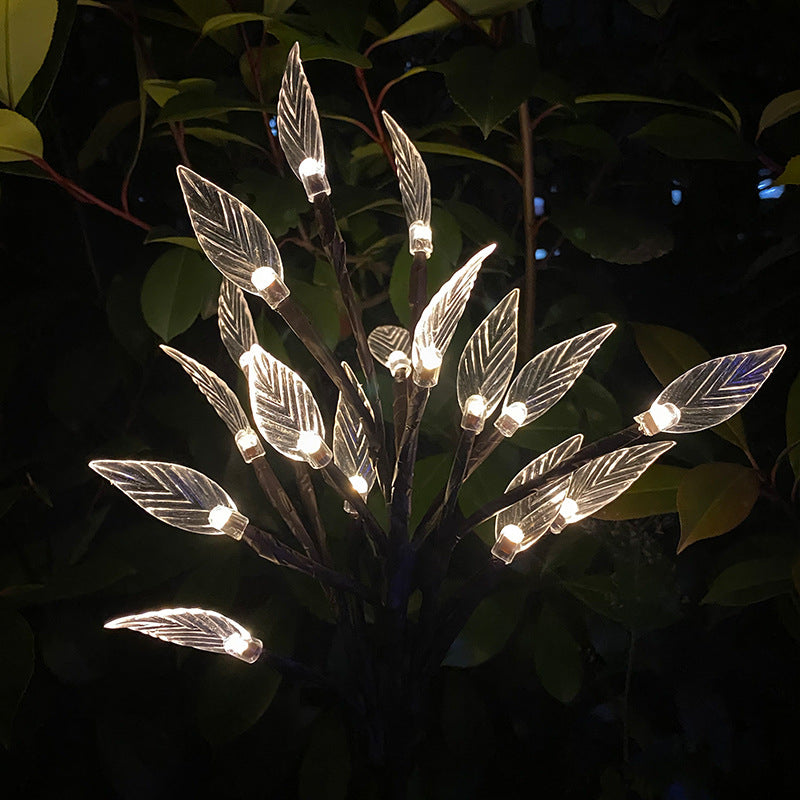 Wholesales LED Solar Tree Branch Light Outdoor Simulation Green Plant Plug-in Light Lawn Light