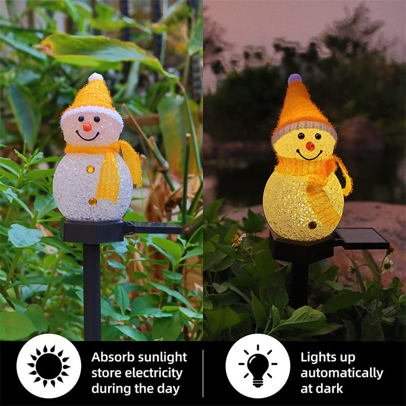 Outdoor LED Waterproof Solar Snowman Light Ground Plug Light Lawn Light for Christmas
