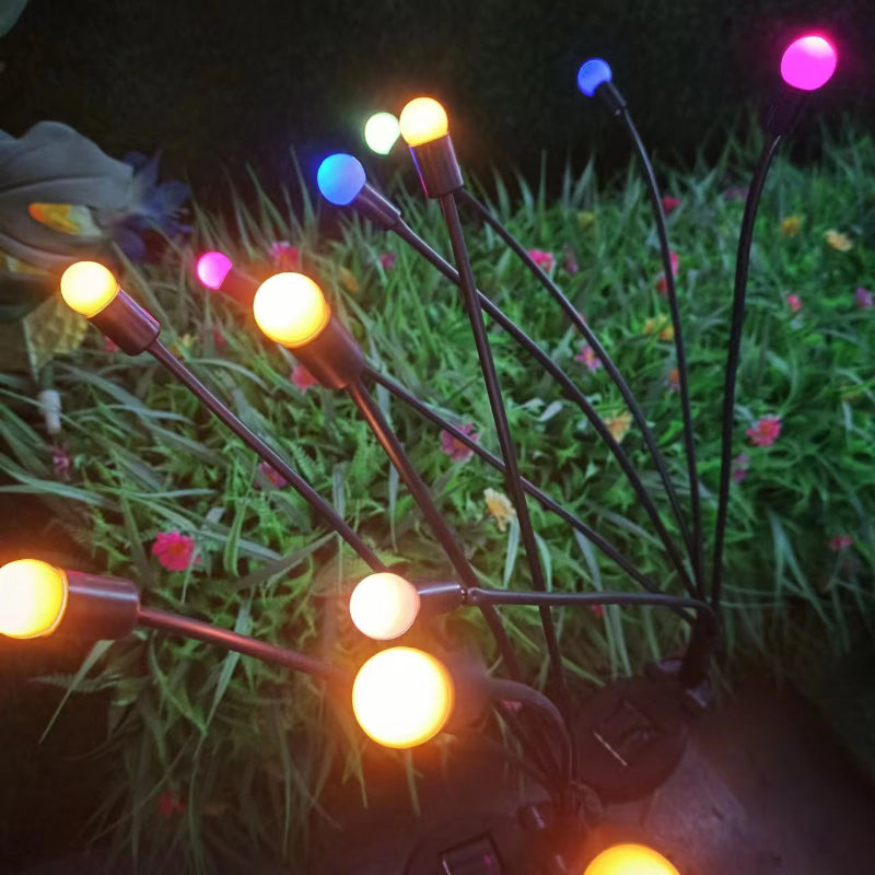 Wholesale 8LED Outdoor Solar Light Firefly Light Courtyard Decoration Integrated Plug in Light