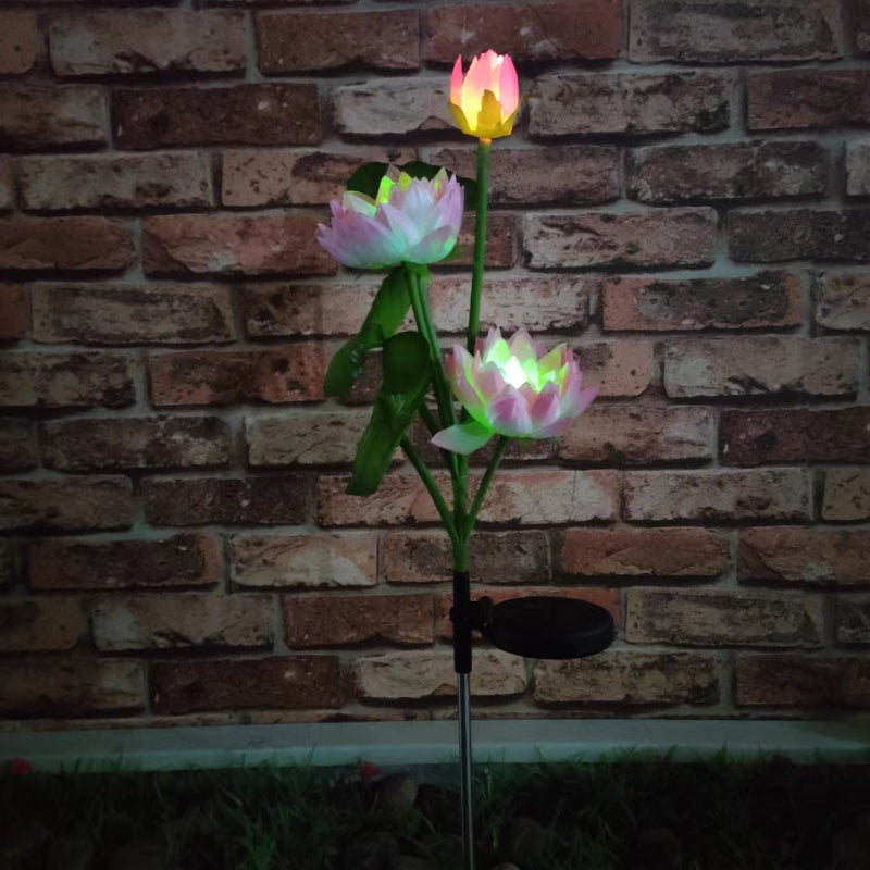 Waterproof LED Solar Pathway Light Outdoor Flower Shaped Landscape Lawn Lights for Garden Decoration