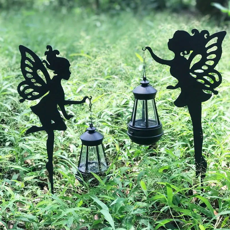 Metal Fairy Stake Solar Light LED Lawn Light Ironwork Ground Socket Lamp Waterproof Plug-in-Light for Road Decoration
