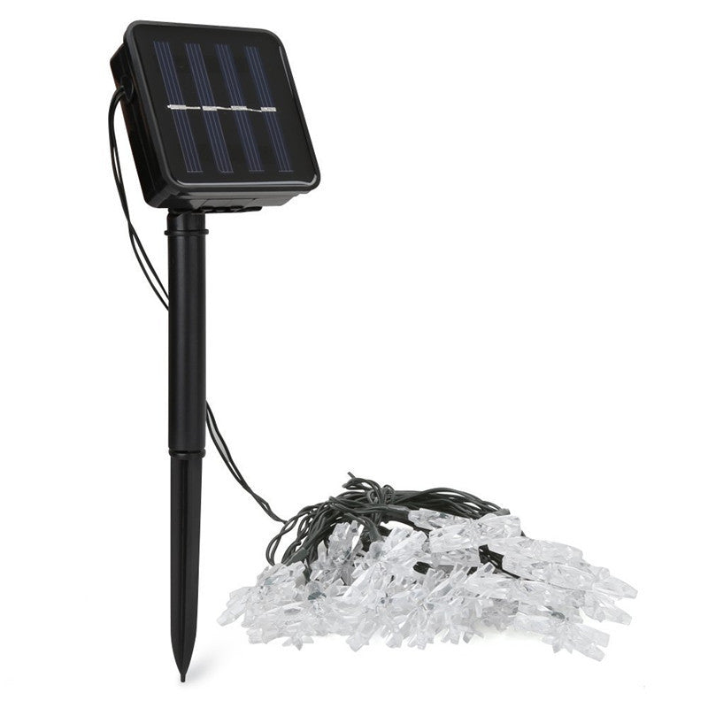 LED Solar String Light Outdoor Waterproof Snow Flower Plug-in-light String for Garden Ornament